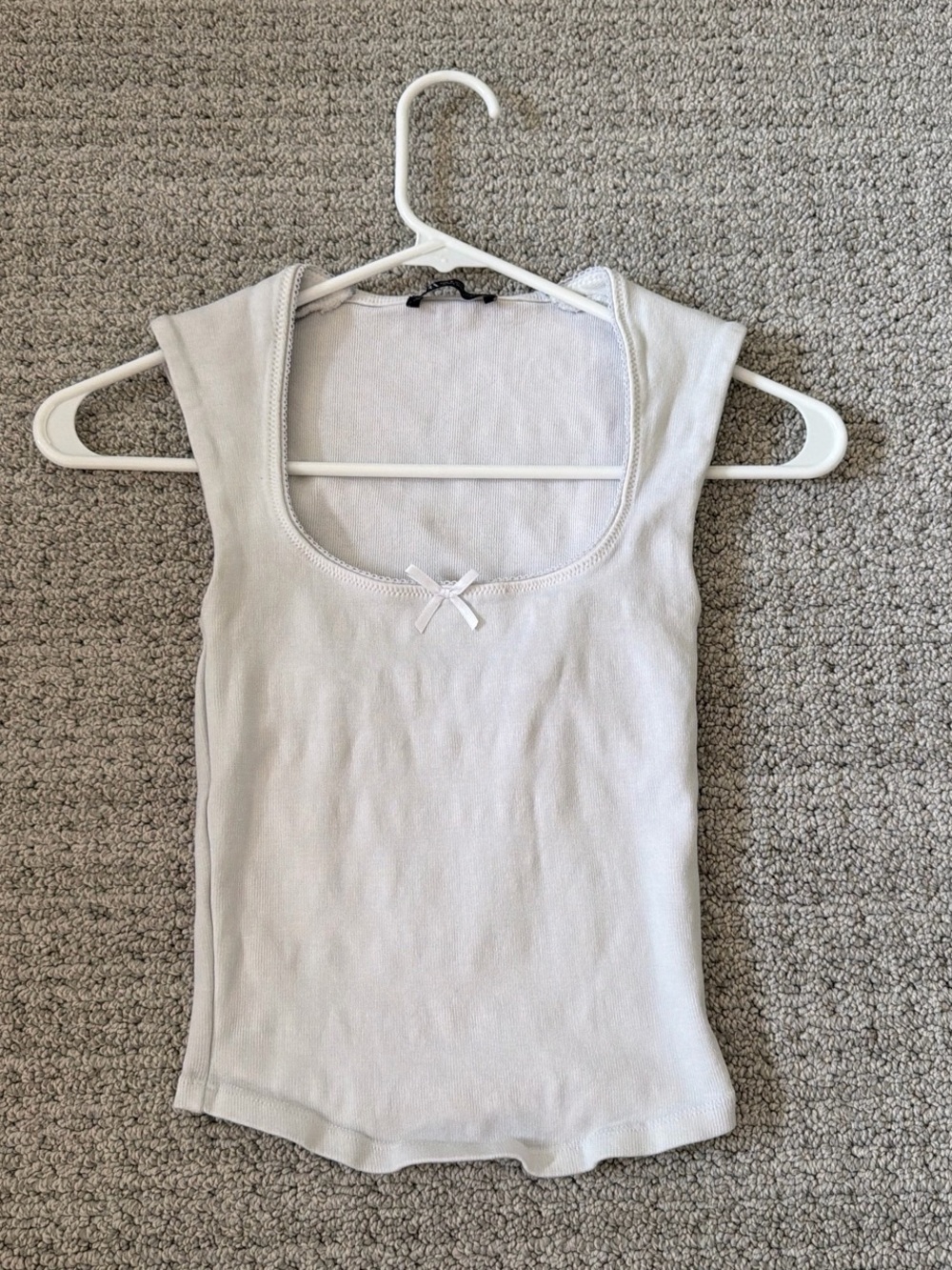 White Sleeveless Tank Top with Bow Detail